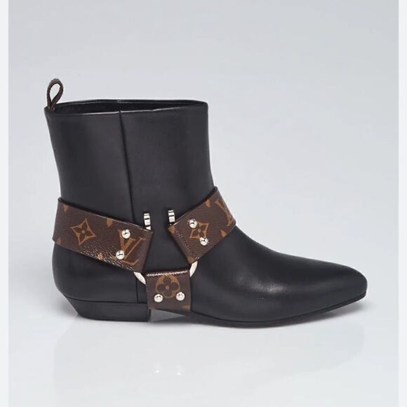 Louis Vuitton Black and Brown Ankle Boots - Picture 2 of 16